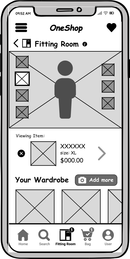 Virtual Fitting Room Wireframe